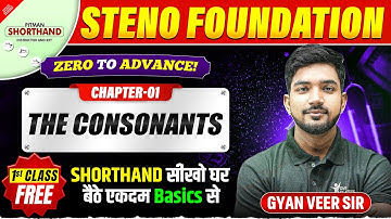Pitman Shorthand Chapter-1 (The Consonants) | Steno Foundation Batch | #englishshorthand #shorthand