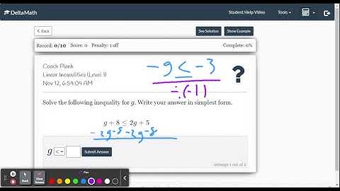DeltaMath: Linear Inequalities (Level 1)
