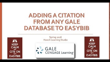 Adding a Citation from any Gale Database to EasyBib