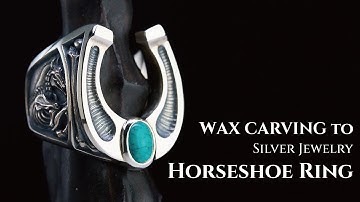 Hand-Carved Horseshoe Ring | Wax Carving & Silver Jewelry Making Process