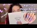 High Tea Makartt Polygel Nails | Clear Marble Polygel Nail Tutorial | The Lazy Girl Method