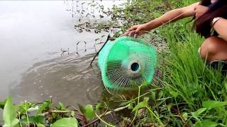 Unbelievable Fish Trap Using Plastic Basket -  Technology Fishing