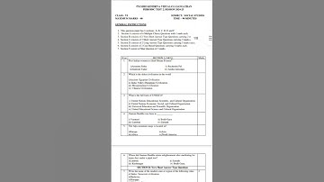 Class 6 Social Studies PT2 question paper 2024 | #class6sstpt2questionpaper