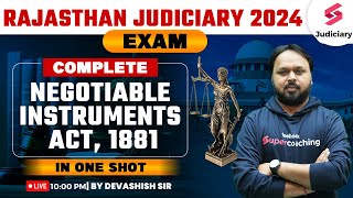 Complete Negotiable Instruments Act, 1881 for Rajasthan Judiciary 2024 Exam | Devashish Sir