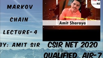 MARKOV CHAIN.......statistics......Lect 4.....@NTA CSIR NET.....MATHEMATICS....