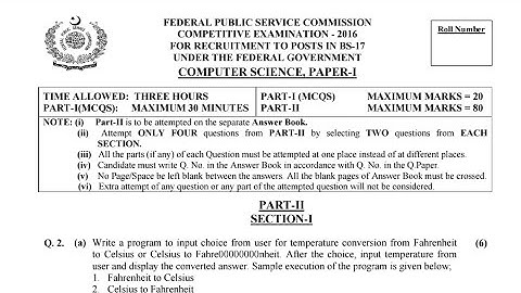 CSS PAST PAPERS - 2016 - COMPUTER SCIENCE - OPTIONALLY SUBJECT  (GROUP 1)