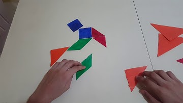 Cycling Man - Using 2 Tangram squares ( 14 pieces)