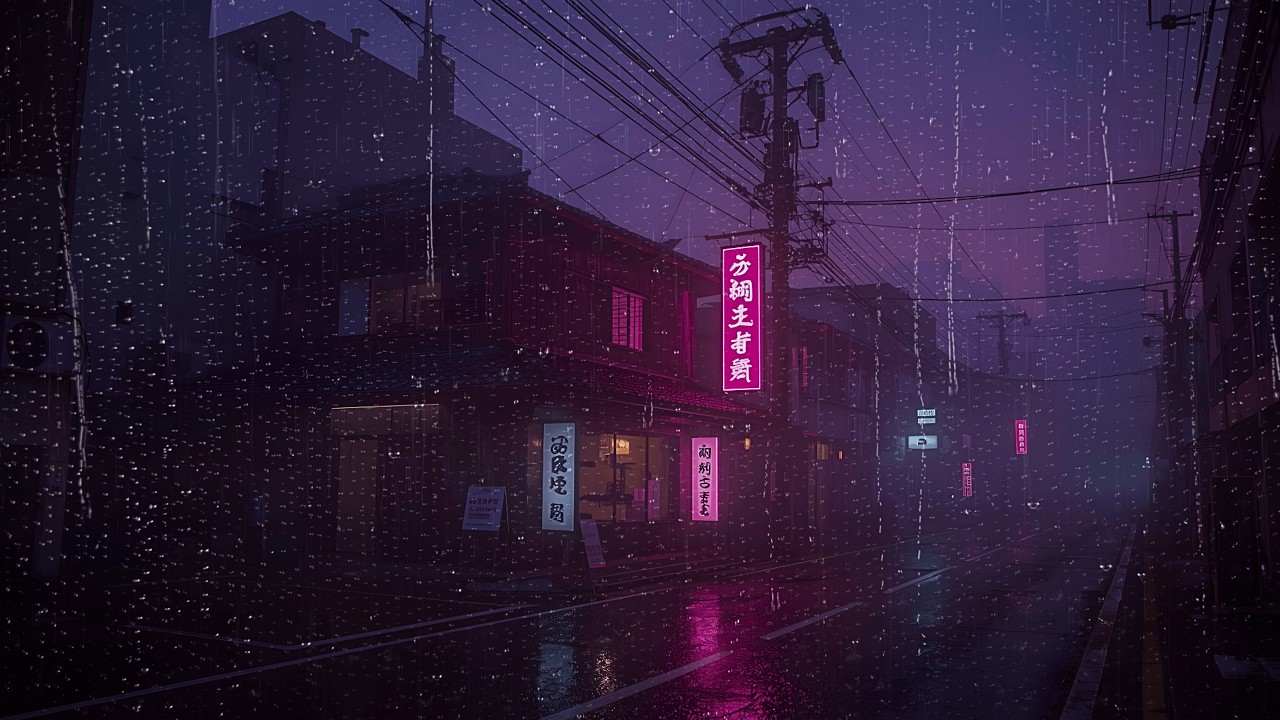 90s Tokyo Rain Through the Night — Nostalgic Lofi Beats for Deep Work