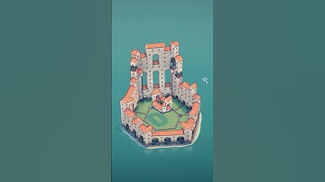 Townscaper | floating building with greenery and bushes and staircases in the towers #shorts