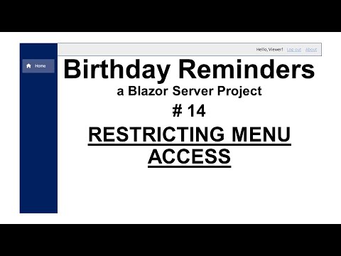 Birthday Reminders - 14 - Restricting access to menu items by user login