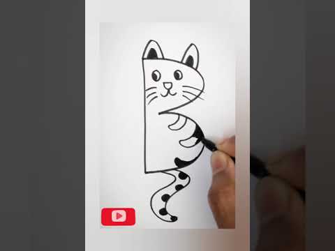 Alphabet drawing  Learn how to draw a cat from letter B very easy