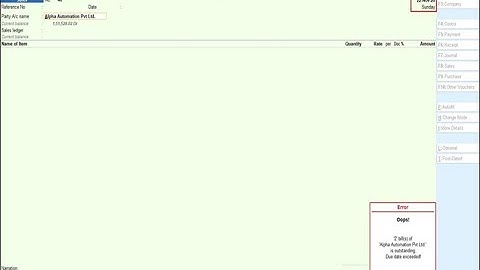 Tally Add On : Credit Control on Overdue Days in Tally Prime Software