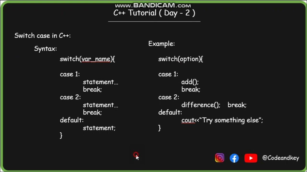 Switch case in C++ - YouTube