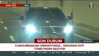 Hurbaşkanı Erdoğan Kendi Kullandığı Araçla Ovit Tünelinden Geçti