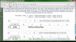 Calculate Gallons Alum per Day