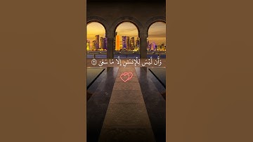 وأن ليس للإنسان إلا ما سعى _ سورة النجم #quran #قرآن #قران #تلاوة_خاشعة #قران_كريم #ناصر_القطامي