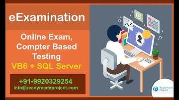 eExam - Computer Based Testing - VB6 and SQL Server demo by readymadeproject.com