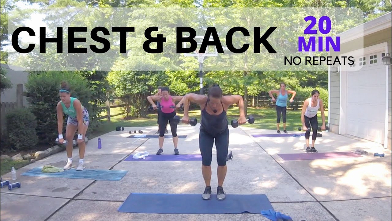 Chest & Back No Repeat WORKOUT | at HOME Dumbbells + Bodyweight - YouTube