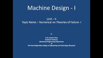18 Unit II  Numerical on Theories of failure   I