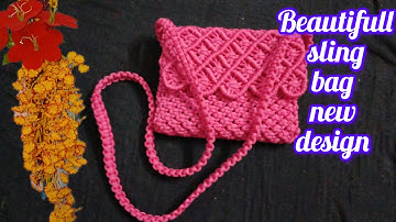 Beautiful sling bag new design tutorial ✨️Macrame purse new design step by step ✨️Diy macrame bag