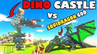 DINO CASTLE vs SQUIDRAGON GOD & MECHA GOD in ANIMAL REVOLT BATTLE SIMULATOR | SHINCHAN and CHOP