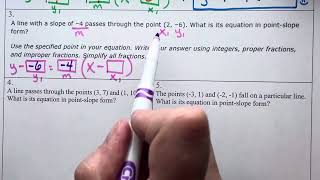 Point-Slope Form: Write an Equation (Example 3)