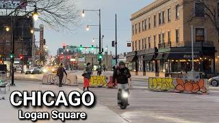 Chicago LOGAN SQUARE Neighborhood 🌷 Spring Walk On Tuesday | March 24, 2026 | 4K 60fps Video