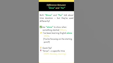 What is the difference between "Since" and "For" ? | English Grammar in 60 Sec