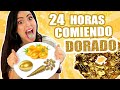 24 HORAS COMIENDO DORADO 😱 COMIDA DE ORO 24K! 1 Dia Entero Comiendo por Colores RETO SandraCiresArt