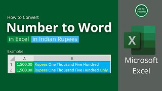 How to Convert Number to Word in Excel in Indian Rupees