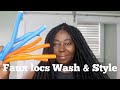 Easiest Wash day/ Wash and Style with Faux Locs