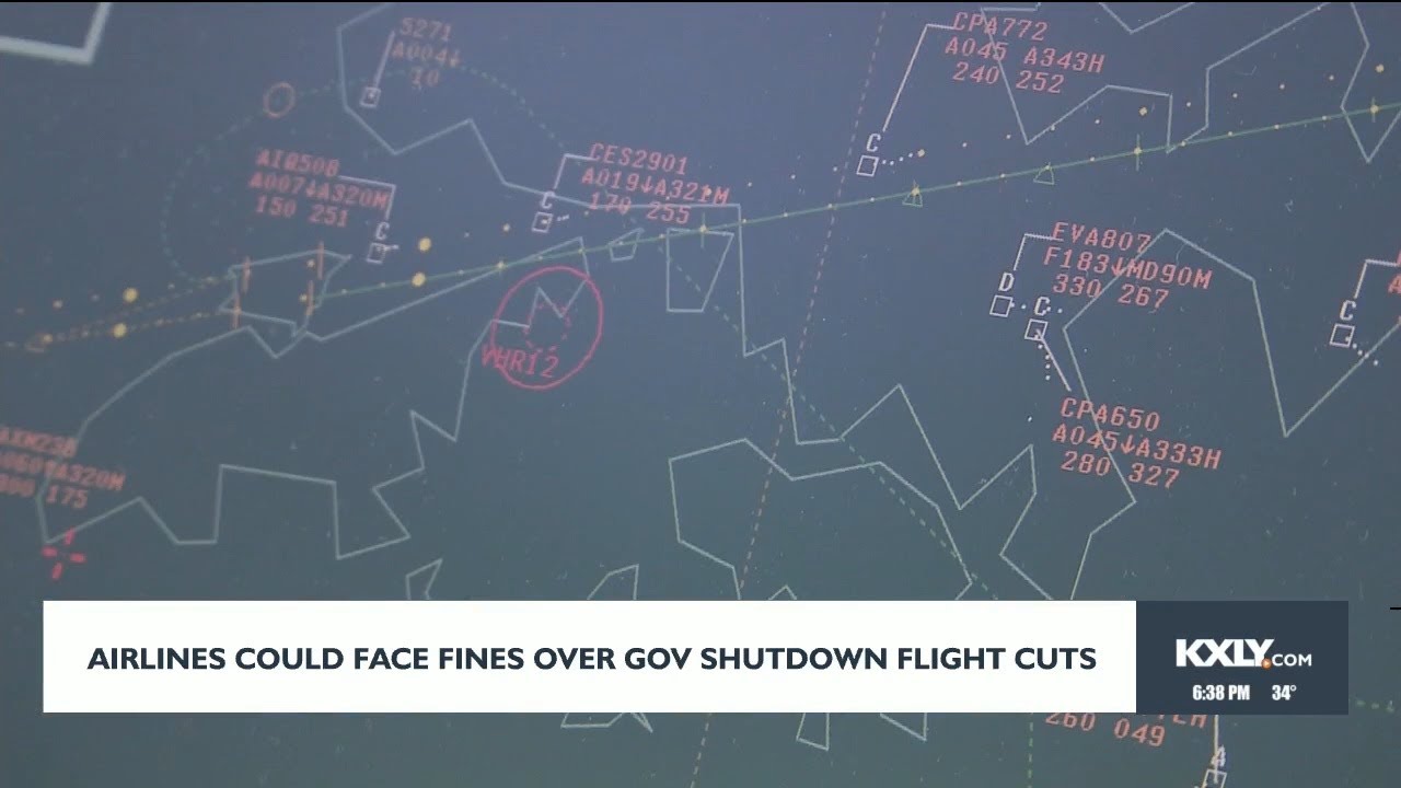 Airlines could face fines over government shutdown flight cuts
