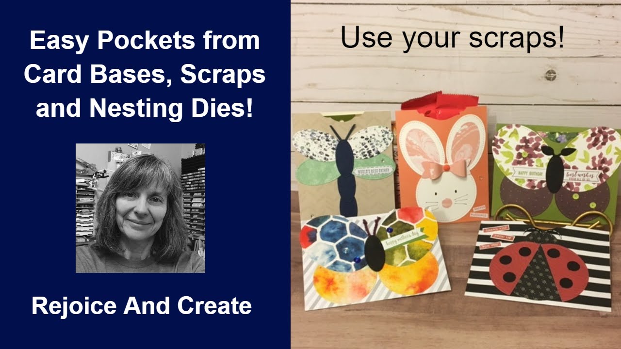 Easy pockets from Leftover Card Bases, Nesting Dies and Scraps -Quick!