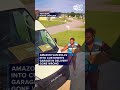 Amazon van rolls into customer's garage in delivery gone wrong