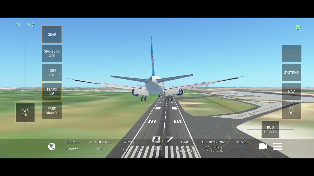 Infinite flight simulator mode Landing 