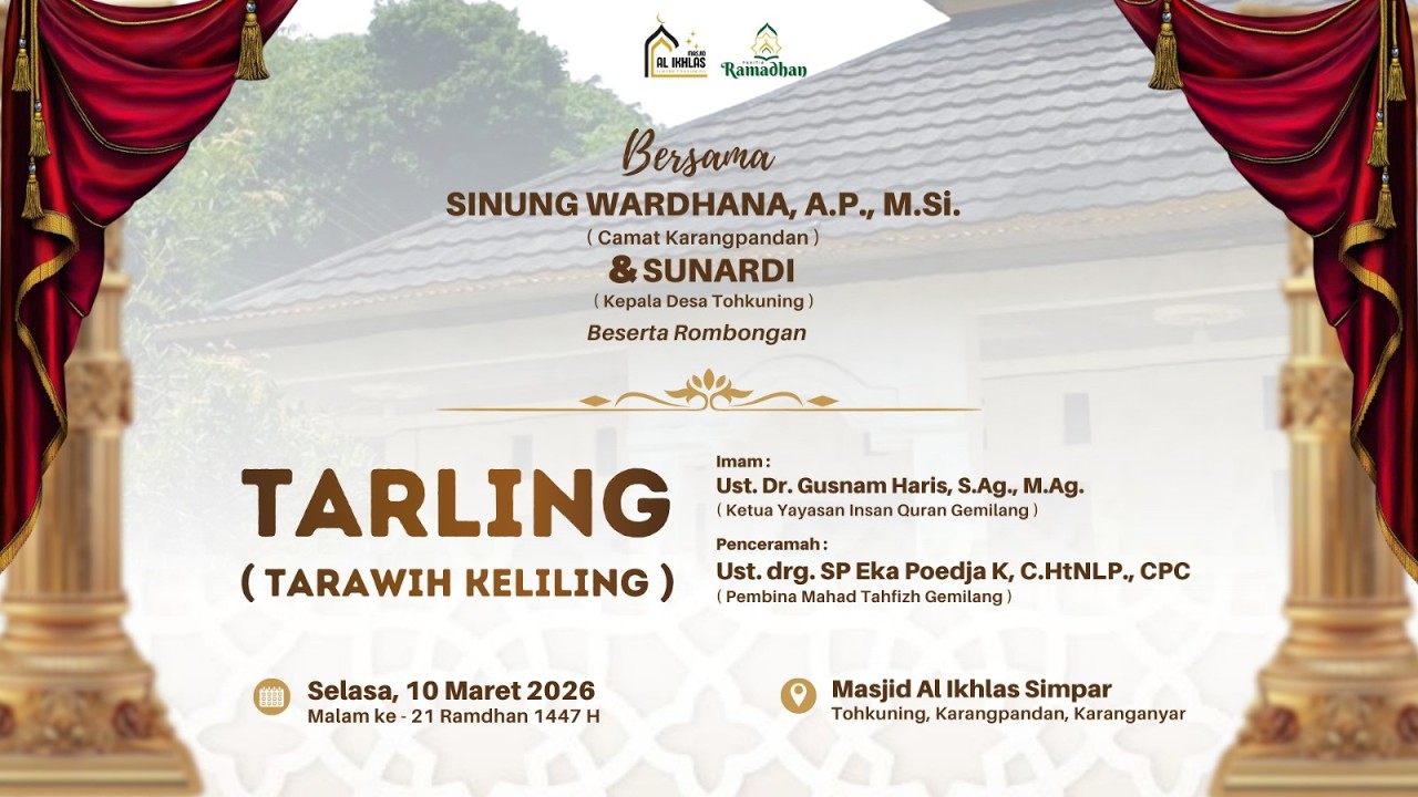 🔴LIVE!! TARLING ( TARAWIH KELILING ) | 20 RAMADHAN 1447 H | IMAM Ust. Dr. Gusnam Haris, S.Ag., M.Ag.