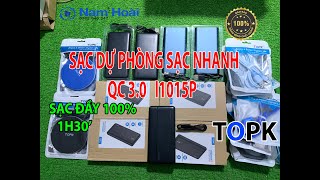 Sạc Dự Phòng TOPK I1015P 10000mAh Sạc nhanh QC3.0 | PD 3.0 | Nam Hoài Shop