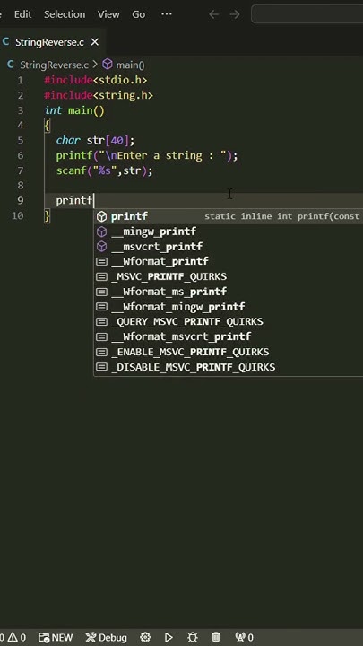 STRING REVERSE IN C - YouTube