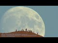 Moonrise over mission peak hikers