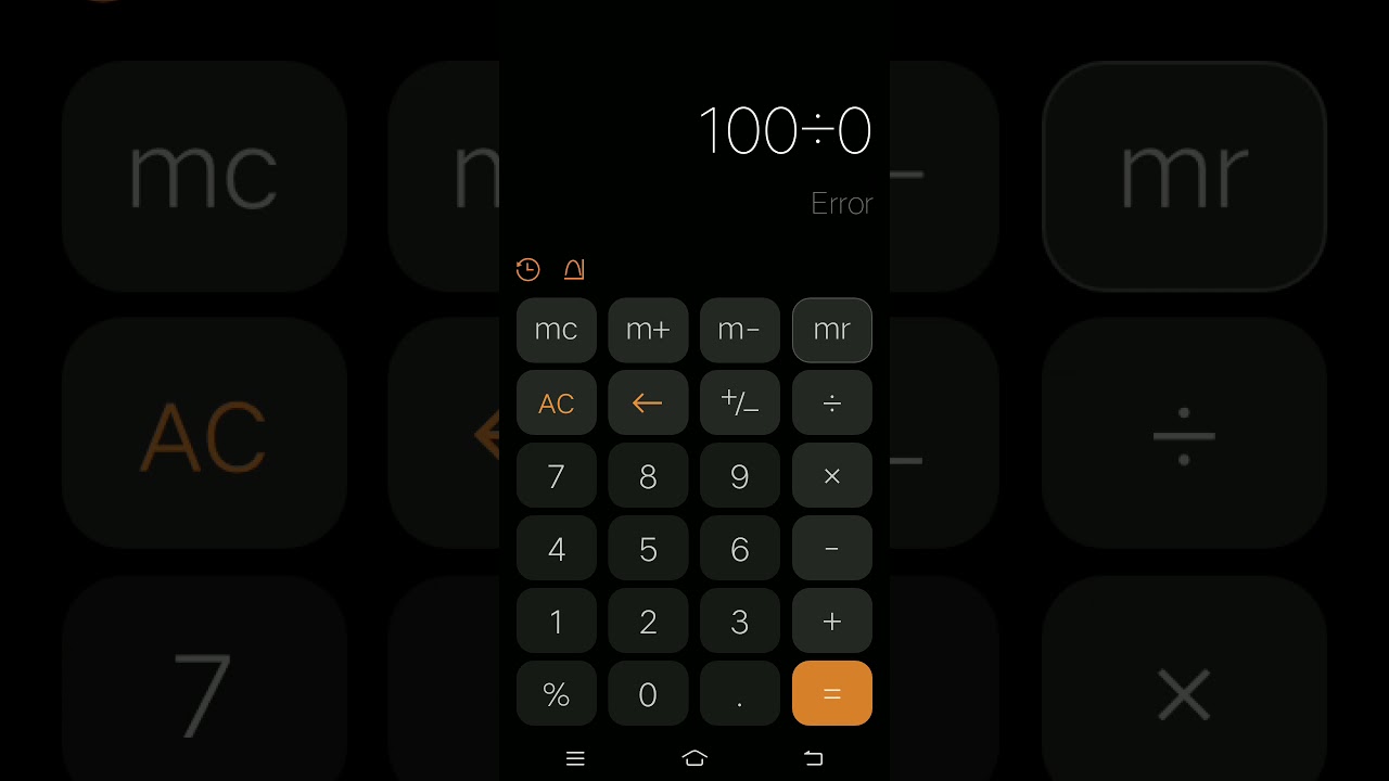 what happened when we divide 100 by 0 in calculator 