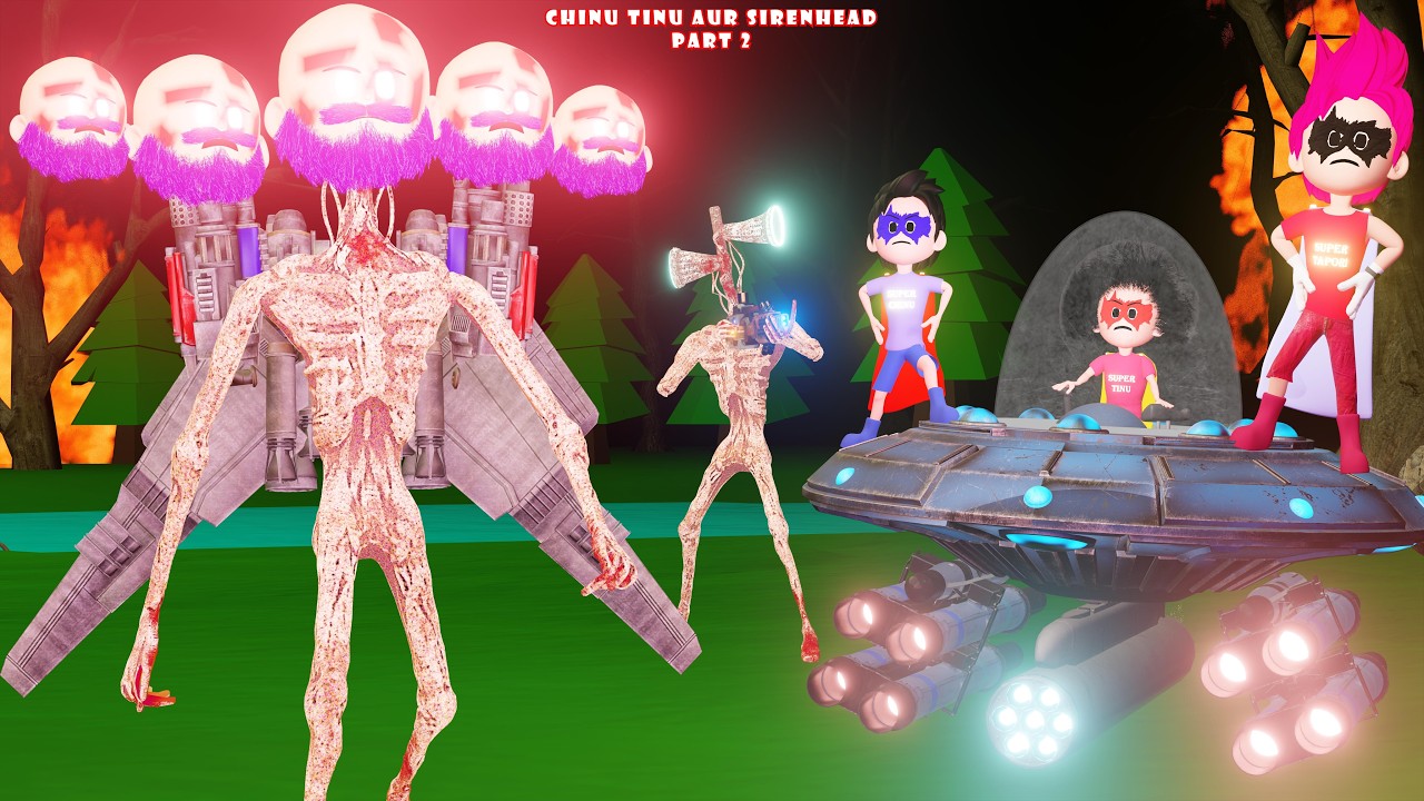 Chinu Tinu Aur Siren Head Part 2 | TINU KI SHAITANI | Gulli Bulli | Cartoon | Baba Wala