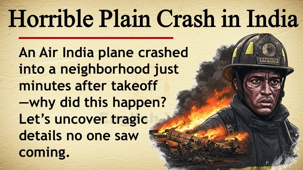 Horrible Plane Crash In India || ✈️🇮🇳 Learn English Through Story Level 2 || Graded Reader 🎧