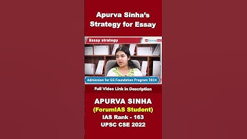 Apurva Sinha’s Strategy for Essay | Apurva Sinha | IAS Rank -163 | #shorts