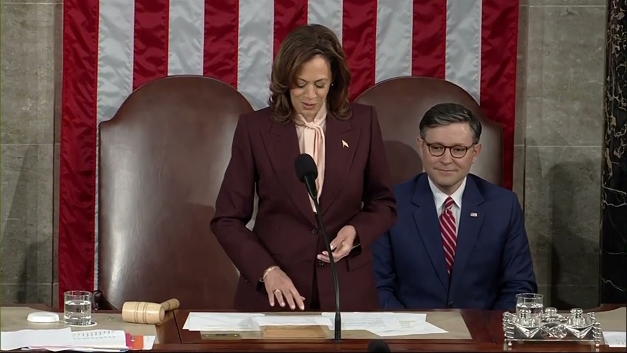 Kamala Harris oversees the congressional certification of Donald Trump's election victory