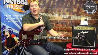 Epiphone EB-3 Bass Guitar Cherry Demo - PMT