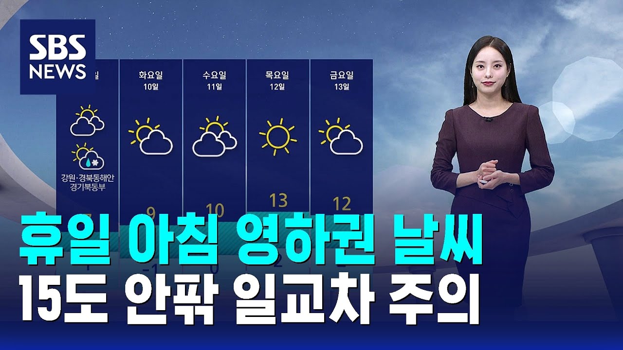 [날씨] 휴일 아침 영하권 날씨…15도 안팎 일교차 주의 / SBS
