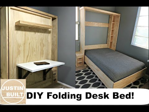 Diy 20 Folding Desk For Murphy Bed Youtube