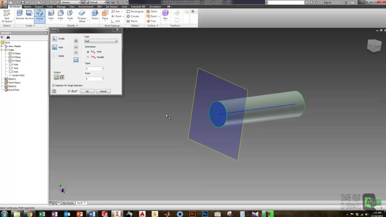 CADers Autodesk Inventor Workshop'15 3D Model 2 - YouTube