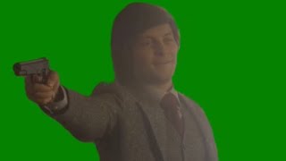 Bully Maguire with a gun green screen