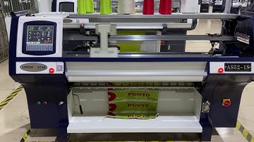 High speed Polo T-shirt fully jacquard collar and cuff rib flat knitting machine